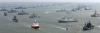 La imponente silueta del 'Príncipe de Asturias', con seis cazas de despegue vertical 'Harrier' y cuatro helicópteros 'Seaking' a bordo, se oteaba hoy entre la costa de Portsmouth y la Isla de Wight, no muy lejos del portaaviones francés 'Charles de Gaulle'.