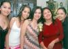 21072006
Sandra Nevárez Ledesma junto a Isabel, Norma, Gaby y  Érika en su fiesta de despedida.