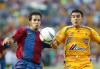 Barcelona no tuvo que esforzarse mucho para irse al frente en el marcador, ya que el gol se gestó en dos graves errores de la zaga de la UANL.