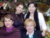 04022007 
Las festejadas Hermila Ochoa, Maru Rodríguez, Cecilia Alvarado y Susana Romero.