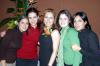 1102207 
Berenice Willy Ramos, en su despedida de soltera al lado de sus amigas Alejandra Gaona, Marcela Ayala de Mercado, Ana Laura Ruiz y Tere Morales.