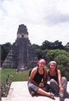 Irazema López, Karol Montemayor en las Ruinas de Tikal en la region de Peten, Guatemala.