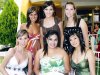 Vero Murra, Adriana de Armendáriz, Romina Canedo, Alejandra Villarreal, Daniela Cepeda, Sofía Torres de Canedo y Adriana Suárez acompañando a la novia.