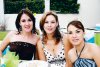 Sofía Soltero de Miñarro, la novia, Daniela Carrillo Santibáñez y Yasmín Etemad-Amini García.