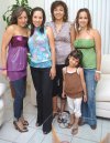 30102007
Karla Gutiérrez, Sandra de Sánchez, Danis Sánchez y Mónica Solar, amigas que acompañaron a Carol Posada en el convivio de su despedida de soltera.