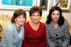 08122007
Loloy Reyero de López, Carmen Madero y Édgar Malo, asistieron a la recepción de la bebita Delfina Valdés.