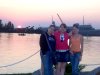 Angeles Andrade, Veronica Castañeda y Rosangela Ceniceros, disfrutando de un bello atardecer en el Gran Lago de Michigan