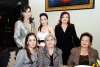 13012008
María Fernanda Garay Ortiz acompañada por Marcela Silva, Ángeles Ortiz, Abigaíl de Ortiz, Silvia Jaidar y Abigaíl Ortiz de Garay durante su despedida de soltera.