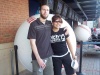 Paola Limones de Strickland y su esposo William Ryan Strickland en el Turner Field Atlanta apoyando a los Bravos.