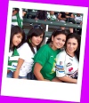 Jackie, Brisa Bueno , Krisstall Flores y Rosa Chavez en el Home Depot Center en el partido Santos vs Chivas USA.