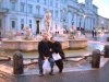 Norma Gutierrez y Gabriele Marchi en su viaje de Bodas. Se encuentran en la Piazza Navona en Roma Italia.