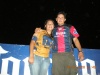 Vicente y su novia en el estadio Andres Q. Roo.