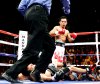 Pacquiao gano su cuarto campeonato mundial en cuatro diferentes categorías y pretende ganar una quinta cuando invada la división de los ligeros para su próximo combate, donde enfrentaría al monarca del Consejo Mundial de Boxeo, el estadounidense David Díaz, quien retuvo el cetro el sábado en una pelea de fondo disputada previamente.
