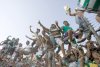 Todos los elementos albiverdes se fundieron en un emotivo abrazo para festejar la consecución de la tercera corona de su historia luego de cinco finales jugadas hasta ahora.