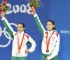 La pareja china de Wang Xin y Chen Roulin conquistó el oro con 363.54 puntos en cinco clavados, la plata fue para las australianas Briony Cole y Melissa Wu con 335.16 unidades y el bronce para Paola y Tatiana con 330.06 puntos.