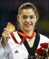 Con el triunfo de la taekwondoín sinaloense, la delegación mexicana acumula dos de oro y una de bronce y ascendió de la posición 47 a la 34 en el medallero, que lidera el país anfitrión, China.