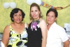 21112008
María Luisa acompañada de las anfitrionas de la despedida, su futura suegra Bertha Hernández de Rivero y su mamá María Guadalupe Escobar