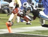 El alguna vez dilapidado Warner tuvo una gran actuación al apabullar a los Panthers, al lanzar dos pases para touchdown, mientras que en contraste, Delhomme lanzó cinco pases para interceptaciones y perdió un balón.