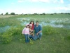 María Fernanda, Daniela Ruth Aidee y Fernando Saenz, el día de la familia en el rancho El Milagro.