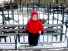 Mi hijo en su primera nevada en la ciudad de New York
