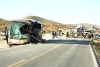 El conductor del camión perdió el control y se impactón con el autobús que llevaba a un grupo de jubilados y había partido de la ciudad estadounidense de McAllen, Texas, hacia el estado de Zacatecas cuando ocurrió el percance.