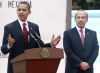Obama llegó a la capital mexicana unas horas después de declarar que Felipe Calderón realiza 'un notable y heroico trabajo en enfrentar lo que es un gran problema ahora a lo largo de las fronteras con los cárteles de las drogas'.