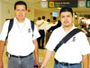 14052009 Marco Antonio Tlachuizo y David Uribe llegaron en plan de trabajo de la Ciudad de México.