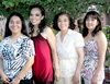 17062009 Cecilia Margarita en compañía de Fabiola Espinoza, Manuela Santana y Angélica Flores, anfitrionas del evento.  EL SIGLO DE TORREÓN / ÉRICK SOTOMAYOR