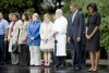 El presidente de Estados Unidos, Barack Obama, junto a su esposa, Michelle, guarda un minuto de silencio durante el octavo aniversario de los atentados contra las Torres Gemelas de Nueva York, en Washington, Estados Unidos.