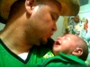 El Lic. Dagoberto Torres con su bebé Dider Torres Sandoval. 100% santista.