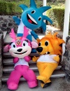 Las tres mascotas oficiales de los Juegos Panamericanos Guadalajara 2011 realizaron una visita relámpago a la capital del país.