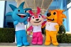 Las tres mascotas oficiales de los Juegos Panamericanos Guadalajara 2011 realizaron una visita relámpago a la capital del país.