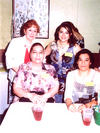 27052010 Cecy Flores de Nevárez en su fiesta de canastilla junto a Zulema Rodríguez de Flores, Sarita S. de Aguilar e Ivette Aguilar Silveyra.
