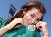 Larissa Riquelme, modelo paraguaya que ha incrementado su fama al ritmo de los pasos de Paraguay en el Mundial, sigue enamorando a la prensa internacional con su imagen.