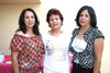 10072010 Mary Barrios, Paquita de Bazán y Martha López, en reciente convivencia.