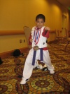 Darío Rosas ganando el primer lugar en kata y tercer lugar en pelea en '2009 Battle Of Atlanta' , fue una grata experiencia. Fotografía enviada por Mario Rosas.