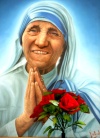 Escolares, turistas y voluntarios, algunos de ellos con ramos de flores o cirios, se congregaron frente a la tumba de la Madre Teresa en la sede central de las Misioneras de la Caridad.