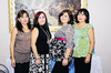 10102010 Lupita Delgado de Aguirre acompañada de su mamá Lupita de Delgado y sus hermanas Mayra y Bibiana Delgado el día que celebraron con una agradable fiesta de canastilla.