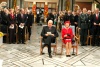 El Rey Harald V y la Reina Sonja de Noruega asisten a la ceremonia de entrega del Nobel celebrada en Oslo (Noruega).