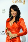 Actores de la serie estadounidense 'Glee'  con su Globo de Oro a la mejor Serie de Televisión en la sala de prensa de a la sexagésimoctava edición de los Globos de Oro celebrada en el Hotel Beverly Hilton en Los Ángeles (Estados Unidos)