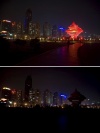 El edificio más alto de la capital china (la torre 3 del Centro Internacional de Negocios), los estadios olímpicos de Pekín 2008, el Teatro Nacional, la Plaza del Pueblo de Shanghái o el icónico 'skyline' de Victoria Harbour en Hong Kong también se sumieron en la oscuridad.
