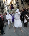 ESPAÑA. La autoflagelación de doce 'picaos', durante la celebración de la Semana Santa en España.