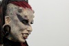 La mexicana Mary José Cristerna, conocida como 'La Mujer Vampiro', participó en la V Convención Internacional de Tatuadores.