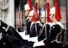 Tropas de la división de la Guardia Real marcharon durante el tradicional desfile del 'Trooping the Colour' .