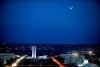 El eclipse total de luna visto desde la Esplanada dos Ministerios en Brasilia (Brasil).