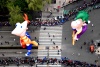 Por igual disfrutaron los globos gigantes de caricaturas actuales y populares como Phineas y Ferb, pero también de la tradicional muñeca de trapo o el enorme trompo de más de 10 metros de altura.
