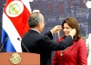El presidente Felipe Calderón recibió en ceremonia oficial a la mandataria de Costa Rica, Laura Chinchilla, quien señaló su profunda voluntad para enfrentar con valentía retos actuales.