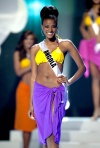 Leila Lopes reafirmó en la etapa de preguntas y respuestas, donde fue cuestionada qué cambiaría de sus características físicas y por qué.