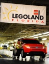 Matrícula del Ford Florida Explorer hecho con piezas del famoso juego Lego, en la planta de Ford de Chicago, Estados Unidos,