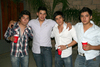 24102011  Álvarez en su fiesta de cumpleaños junto a Héctor González, Jesús Torres y Érick Carrillo.